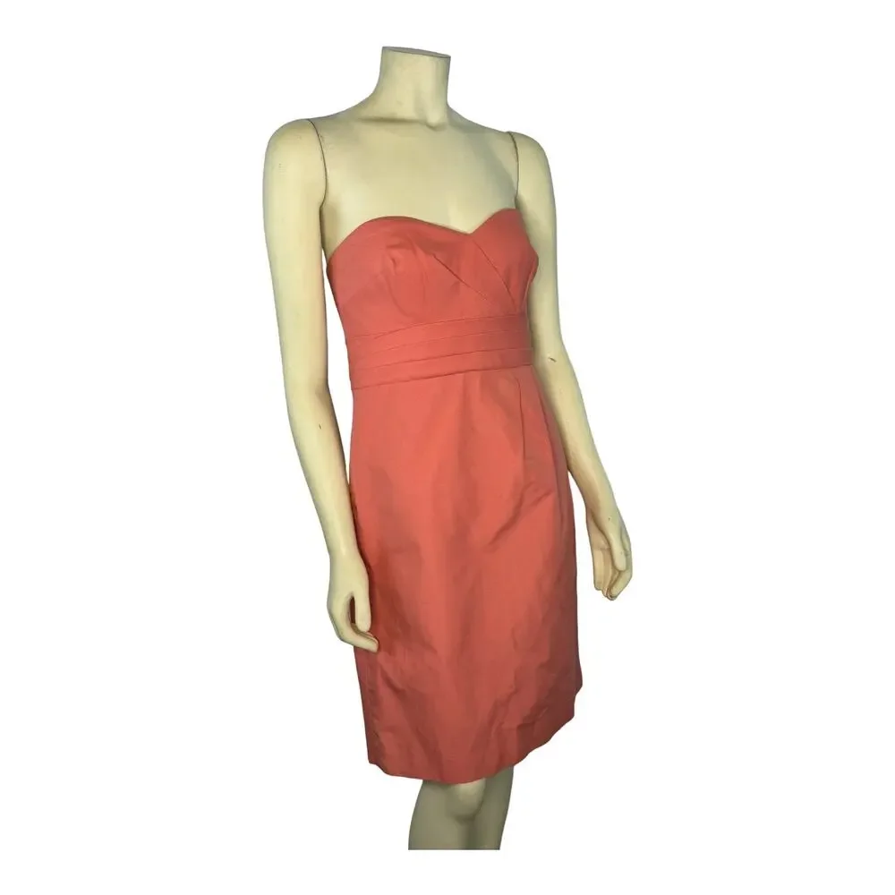 J.Crew Raquel Sheath Dress Y2K Sweet Papaya Strapless 4